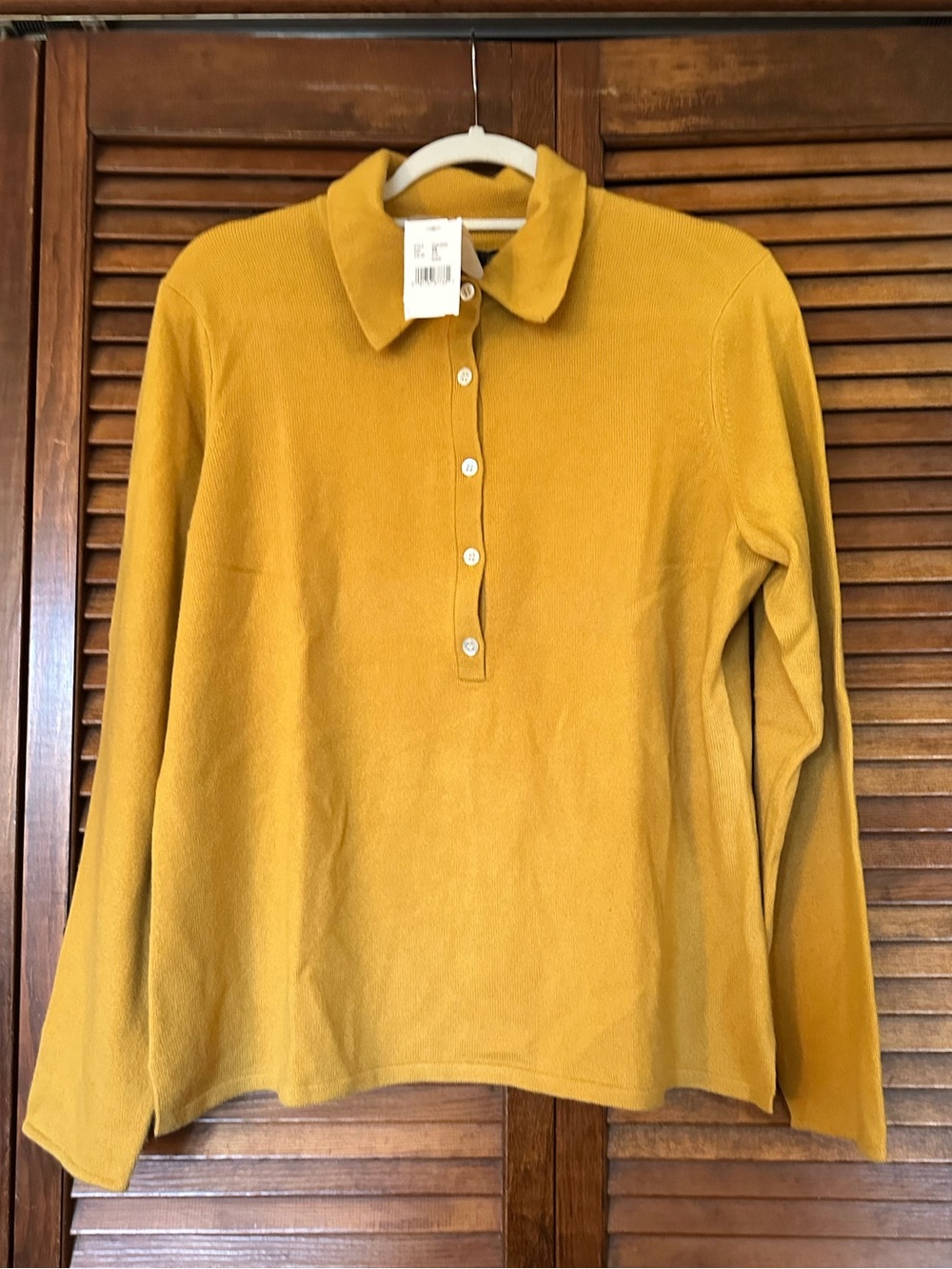 BNWT Sutton Studio Cashmere Collared Maize Yellow Sweater size 2X